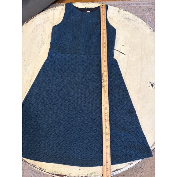 Ann Taylor Loft Petite Sleeveless Textured Blue Fit & Flare Dress Size OOP NWT - Picture 8 of 8